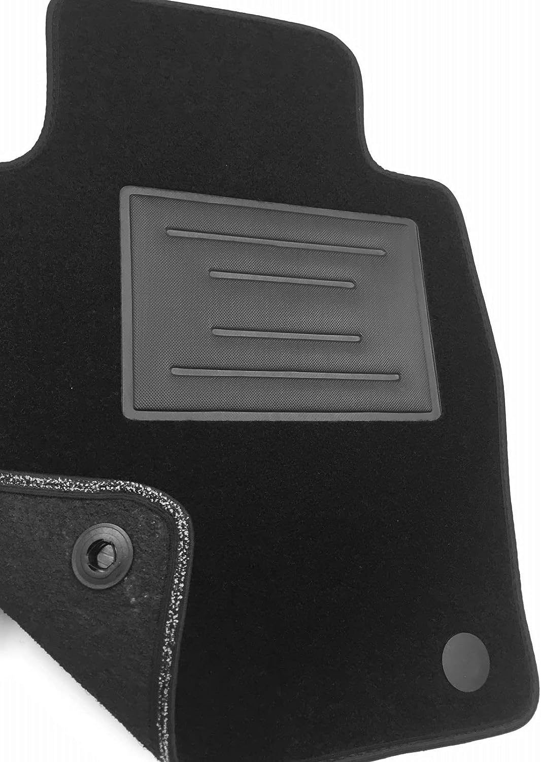 ASC Tappetini Auto Per Nissan Juke II Serie (dal 2019) - Set 4 Pezzi In Moquette Con Battitacco In Gomma E Bordo Antiscivolo Nero/Bianco