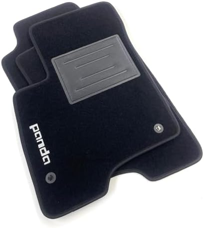 Tappeti Auto FIAT PANDA 312 III Serie 2012-2019 su Misura | Moquette con Battitacco e Bordo Antiscivolo (Nero)