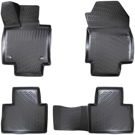 Tappeti Auto Toyota RAV4 5 serie Mk5 2018-2024 su Misura | Gomma con Bottoni di Ancoraggio e Bordi Rialzati