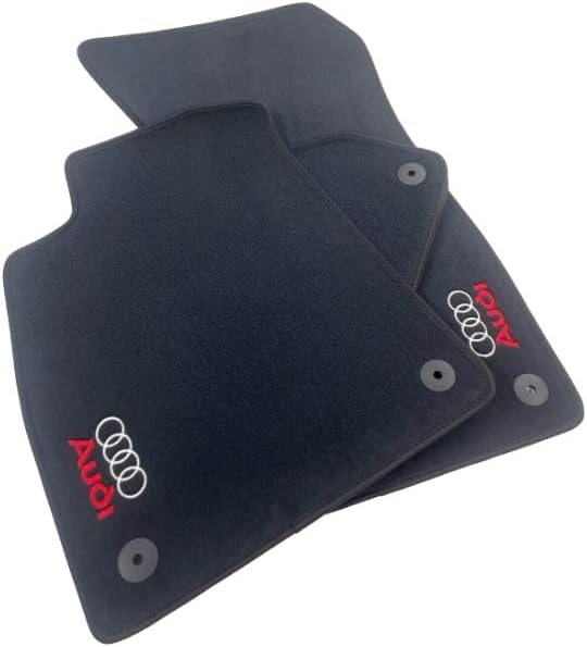 Tappeti Auto Audi A4 B9 Berlina/Sportback 2015-2024 su Misura | Velluto con Loghi Ricamati e Bottoni di Ancoraggio