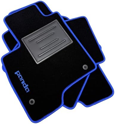 Tappeti Auto FIAT PANDA -PANDINA HYBRID 312 III Serie 2019-2025 su Misura | Moquette con Battitacco e Bordo Antiscivolo (Blu)